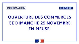 Autorisation d’ouverture des commerces le dimanche 29 novembre dans le département de la Meuse