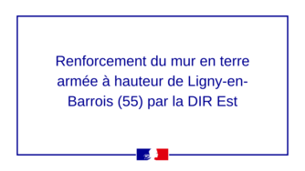 Renforcement du mur en terre armée à hauteur de Ligny-en-Barrois (55) par la DIR Est
