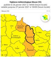 Vigilance orange neige-verglas en Meuse jusqu’au 27 janvier 16 h